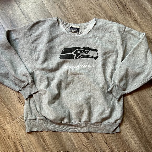 Champion Tops - Champion Reverse Weave Seattle Seahawks Crewneck Sweatshirt Size 2XG